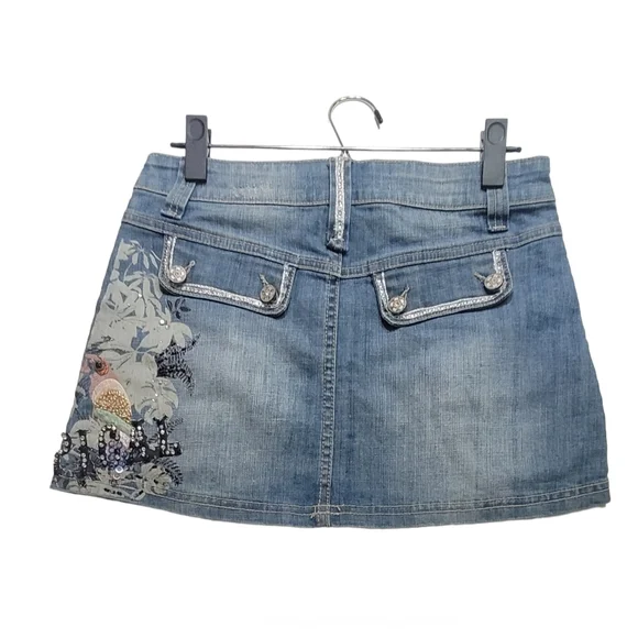 ❤️ ROSA & ROSE MINI SKIRT  LIGHT BLUE SIZE: M - Picture 5 of 12